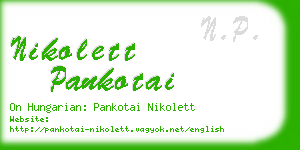 nikolett pankotai business card